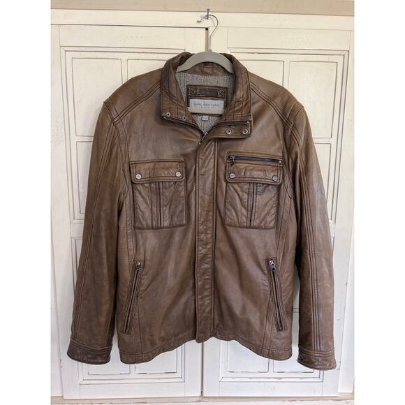 Marc New York Andrew Marc mens size large brown leather jacket - Picture 1 of 6